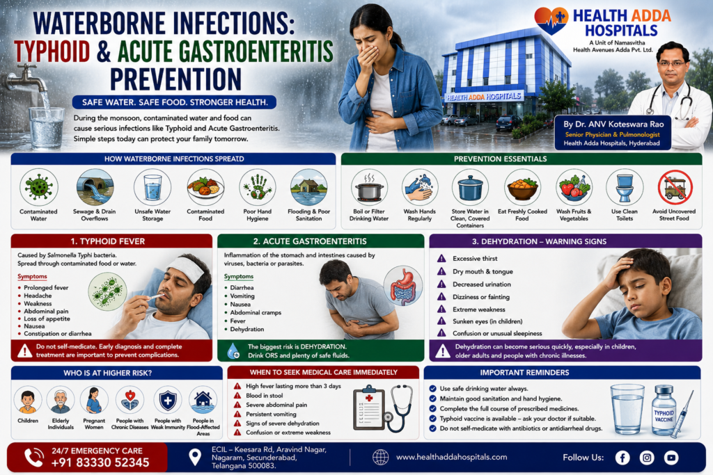 Typhoid prevention Acute gastroenteritis Monsoon infections Contaminated water diseases Waterborne diseases Hyderabad