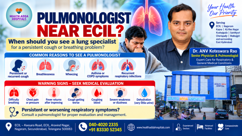 Severe breathing difficulty, persistent chest pain, confusion, seizures, severe weakness, significant dehydration or rapidly worsening symptoms are reasons to seek emergency medical care rather than wait for a specialist appointment.